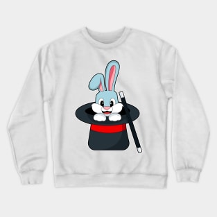 Rabbit at Magic with Wand & Hat Crewneck Sweatshirt